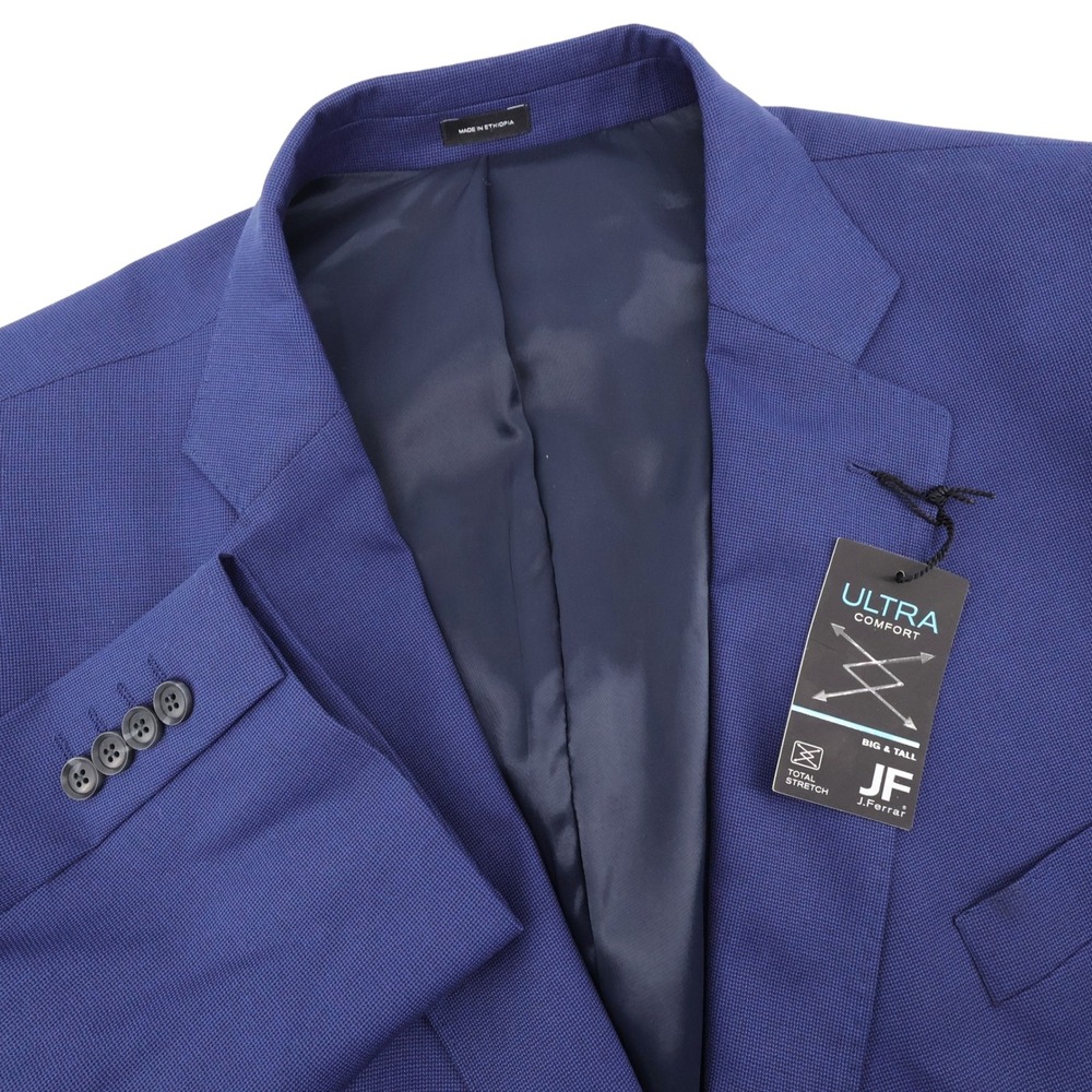 NEW JF J.Ferrar Ultra Comfort Suit Jacket Bright‎ Blue Long Sleeve Mens 54L